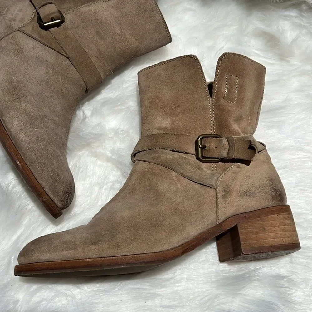 J.Crew $198 Pull‎ On Boots in Tan Suede Size 6. B30B